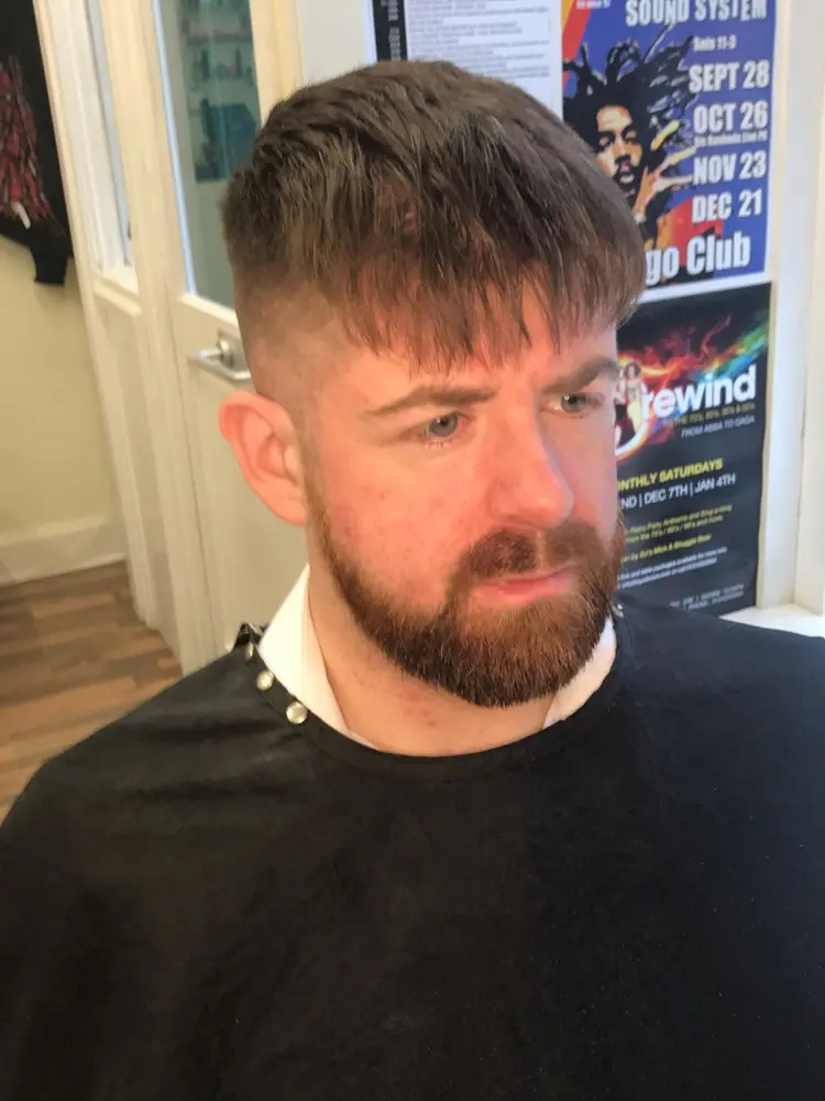 Textured fringe with a mid fade